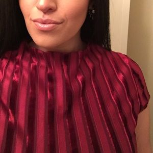 WINDSOR- Burgundy striped velvet dress